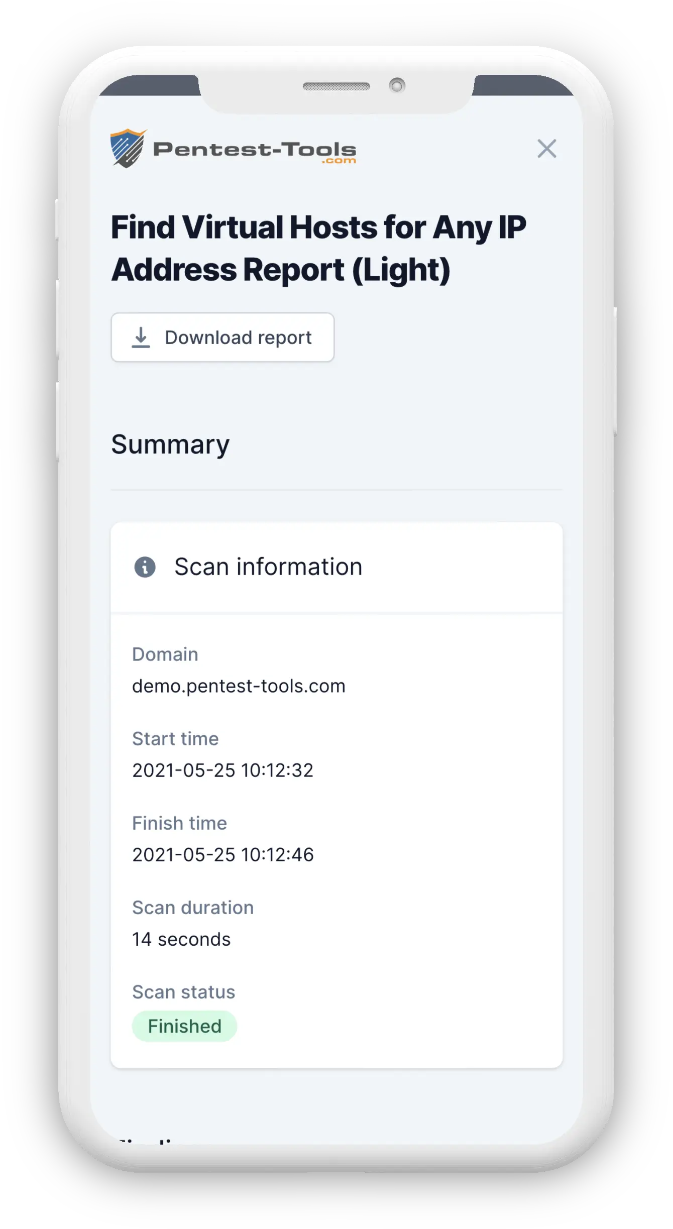 Find Virtual Hosts Scanner Report Sample