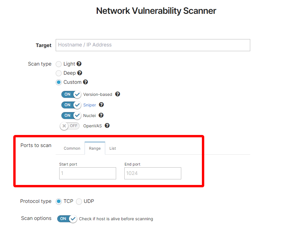 Network Scanner ports