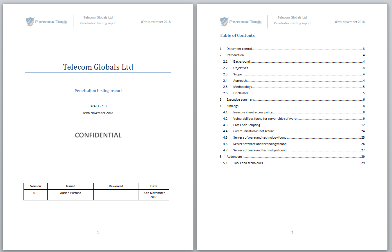 penetration testing report sample